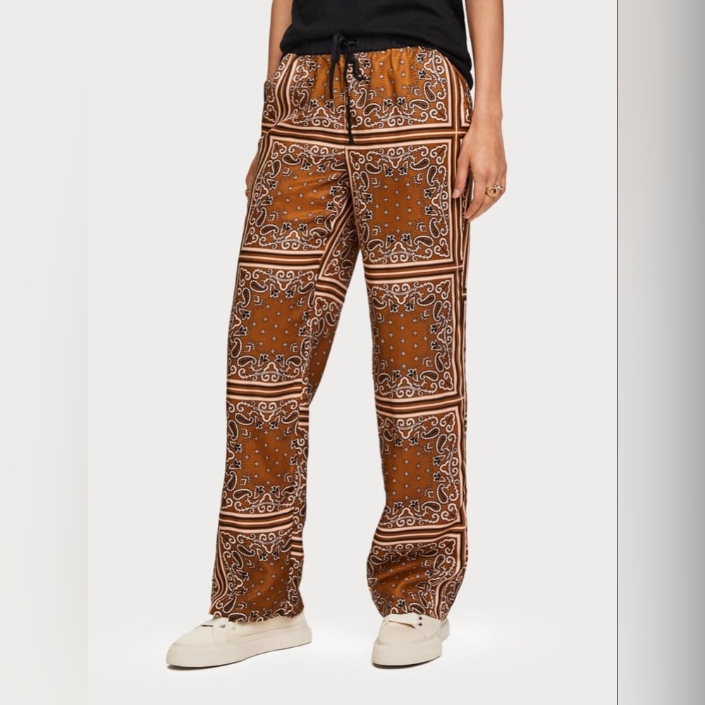Scotch & Soda Bandana Print Wide Leg Trousers